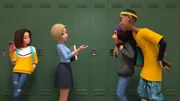 Lucy (2.v.l.), Mike (2.v.r.), Nick (r.)
