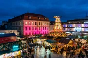 Blick auf den Fuldaer Weihnachtsmarkt.