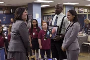 Terry Crews (Terry Jeffords), Melissa Fumero (Amy Santiago).