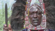 A closeup of a Masai tribal warrior
