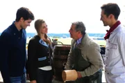 (v.l.n.r.) Peter (Daniel Fünffrock); Theresa (Ines Lutz); André (Joachim Lätsch); Viktor Sparmann (Alexander Mazza)