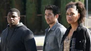 Station 19 Staffel 4 Folge 5 Helfer in der Not: Okieriete Onaodowan als Dean Miller, Jay Hayden als Travis Montgomery, Barrett Doss als Victoria Hughes.