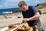 Puerto Rico - Gordon Ramsay works on his ceviche, served in oranges and grapefruits, during the final cook in Puerto Rico.