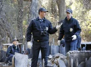 L-R: Ellie Bishop (Emily Wickersham), Anthony "Tony" DiNozzo (Michael Weatherly), Timothy McGee (Sean Murray)