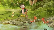 Rupert macht mit den Kindern einen aufregenden Ausflug in den Wald.