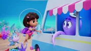 v.li.: Boots, Dora, Val the Octopus