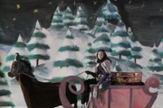 Siebenstein (Henriette Heinze), der Rabe Rudi und der Koffer auf einer Weihnachtsreise.