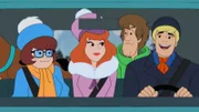 L-R: Scooby-Doo, Velma, Daphne, Shaggy, Fred