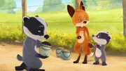 Matteo, Rosie und Emmie wollen Luis von seiner Angst vor Insekten befreien und haben viele kleine Krabbeltiere gesammelt.