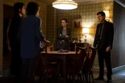 L-R: Nora Conte (Stephanie Szostak), Leonard Conte (Steven Pasquale), Janine Harris (Juliana Canfield), Avraham Avraham (Jeff Wilbusch)
