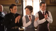 L-R: George Crabtree (Jonny Harris), Julia Ogden (Helene Joy), William Murdoch (Yannick Bisson).
