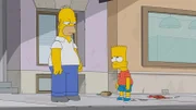 Eigentlich hat Homer (l.) Bart (r.) verboten, jemals wieder Streiche spielen. Doch für einen Freund lockert Homer dieses Verbot etwas ...