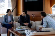 L-R: Juliana Canfield as Janine Harris, Jeff Wilbusch as Avraham Avraham, Matthew Del Negro as Peter Hanney.