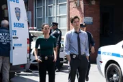 L-R: Juliana Canfield as Janine Harris, Jeff Wilbusch as Avraham Avraham