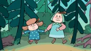 Klein Lena und Klein Ivan gehen in den Wald.