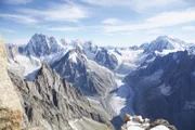 Landschaftsbild der Berge im Montblanc-Massiv