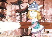 Ein Feuer ist im Wald ausgebrochen und droht, Flake zu zerstören! Wickie hat die geniale Idee, die neuen Wasserleitungen zu Wasserschläuchen umzufunktionieren.