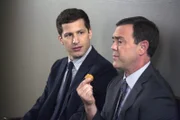 Pictured: (l-r) Andy Samberg as Jake Peralta, Joe Lo Truglio as Charles Boyle.