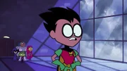 v.li.: Raven, Cyborg, Beast Boy, Starfire, Robin