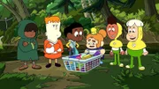 v.li.: The Green Poncho, J.P., Craig, Kelsey, Mortimor, Raj, Shawn