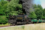 SWR Fernsehen EISENBAHN-ROMANTIK, "Almost Heaven, West Virginia - Waldbahndinos in Aktion", am Montag (09.12.13) um 14:15 Uhr. Waldbahnlok Shay mit Volldampf bergauf.
