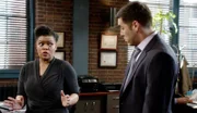U.S. Postal Inspector CJ Prescott (Yvette Nicole Brown), Frankie Rizzoli Jr. (Jordan Bridges)