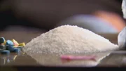 London, UK: A pile of Ketamine and pills. (Photo Credit: G Hughes)
