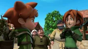 Terry (re.) bewundert Robin Hood (li.) über die Maßen und kann es nicht abwarten, bis der seine nächste Heldentat begeht.
