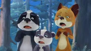 Der böse Krakabu jagt Luis, Emmie und Rosie einen großen Schrecken ein.