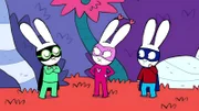 Die zwei Schmollhasen Super-Ferdi und Super-Lou sind auch in der Fantasiewelt immer noch sauer aufeinander. Superhase versucht zu schlichten.