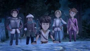 Andächtig sitzt Arthur vor dem Ziel ihrer ersten großen Mission: die legendäre Tafelrunde.