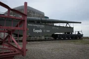 K5 Leopold Eisenbahngeschütz bei einer Todt Batterie.