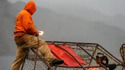 Aleutian Lady engineer Anthony Breedlove working on pots.