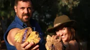 L-R: Isaac & Sofia Andreou with their opal haul, Yowah QLD