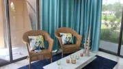 The new sitting area in the lobby in place of the old market they had before, as seen on Travel Channel's Hotel Impossible.
