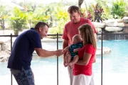 Lucas meets, Baby Holmes, being held Erica Holmes and JB Holmes.