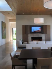 Interior view at Marisol Estate in Malibu, California, as seen on Travel Channel's Extreme Vacation Homes.