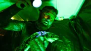 Forrest holding a puffadder shyshark under UV light #2