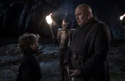 L-R:  Tyrion Lannister (Peter Dinklage) and Lord Varys (Conleth Hill)