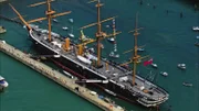 Die berühmte HMS Warrior war eines der ersten Schiffe mit eisernem Rumpf.