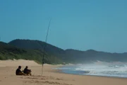 Waldangeln am Strand