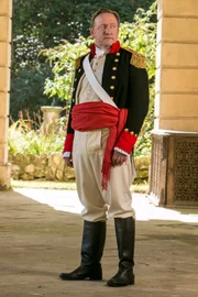 Für seine Ermittlungen während eines Jane-Austen-Kostümwochenendes hat sich Inspector John Barnaby (Neil Dudgeon) in eine prunkvolle Uniform aus der Regency-Epoche geworfen.  "Death by Persuasion"