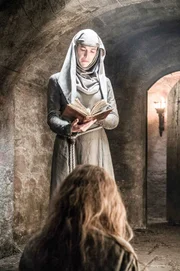 Natalie Dormer as Margaery Tyrell and Hannah Waddingham as Septa Unella.