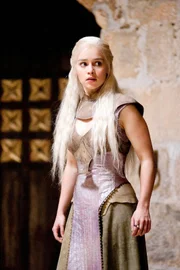 Emilia Clarke as Daenerys Targaryen.