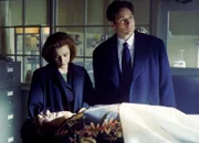 Dana Scully (Gillian Anderson, l.); Fox Mulder (David Duchovny, r.)