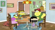 L-R: Gramma Alice Green (voiced by Artemis Pebdani), Cricket Green (voiced by Chris Houghton), Bill Green (voiced by Bob Joles)