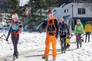 Teilnehmer des Prüfungstags für das SAC-Expeditionsteam beim Skitourentest