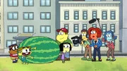 L-R: Remy Remington (voiced by Zeno Robinson), Cricket Green (voiced by Chris Houghton), Tilly Green (voiced by Marieve Herington), Bill Green (voiced by Bob Joles)