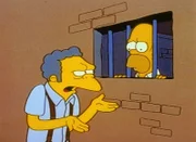 Moe verspricht Homer, ihn aus dem Gefängnis zu holen.