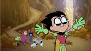 v.li.: Beast Boy, Starfire, Raven, Cyborg, Robin